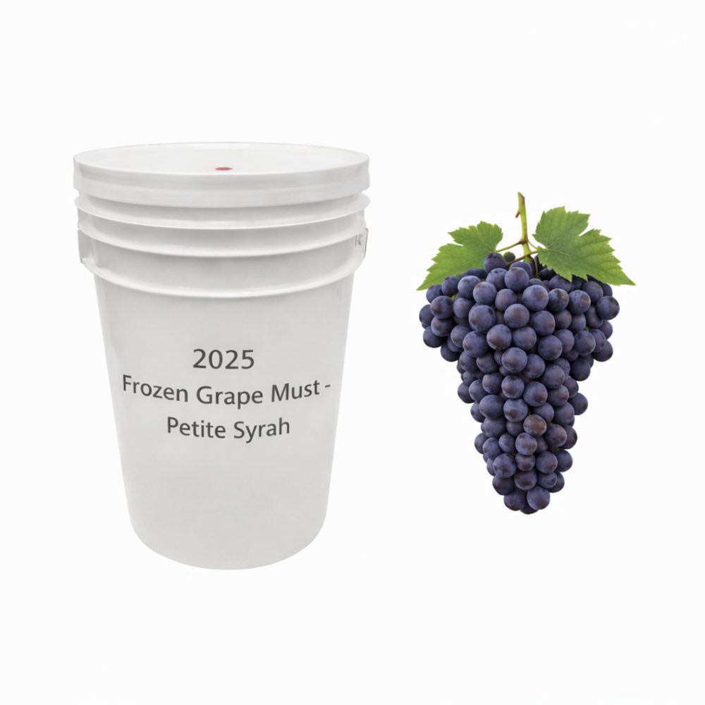 2025 Petite Syrah Frozen Grape Must | Livermore Valley, CA | 6 Gallon Winemaking Bucket